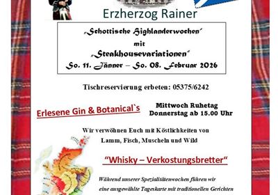 Schottische Wochen im Gasthof Erzherzog Rainer