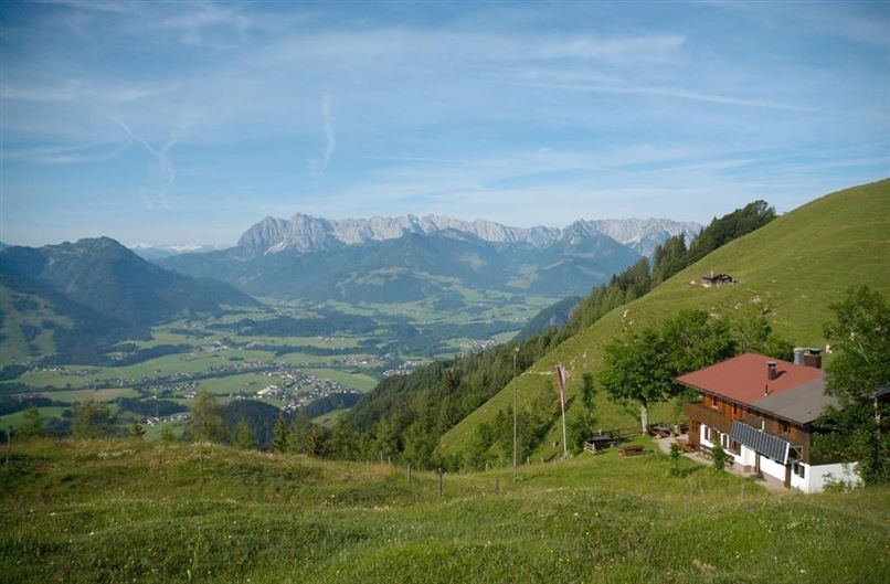 Taubenseehütte Blick Kaisergebirge