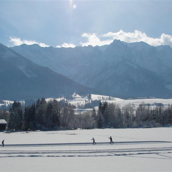 Loipe an der Gartenwohnung Walchsee