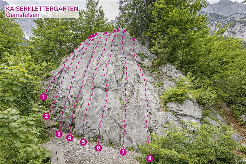 Ellmau_Topo Kaiserklettergarten_Gamsfelsen_Wilder Kaiser